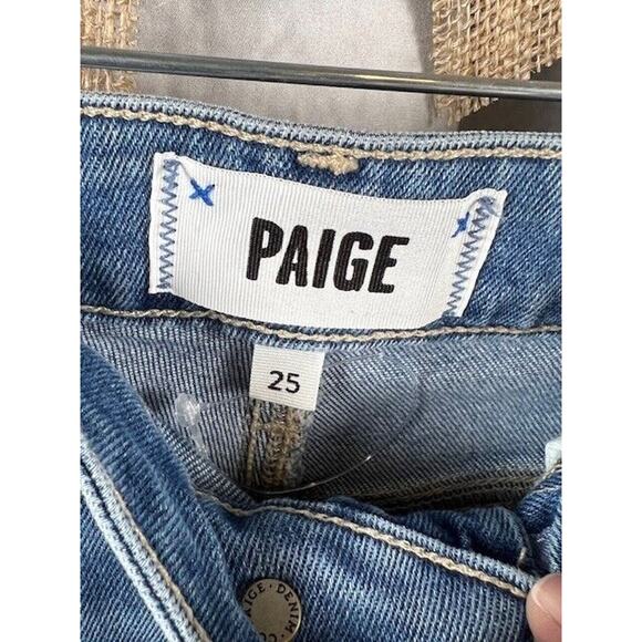 New Sz 25 Paige Flare Leg Blue Jeans Vintage Nordstrom y2k High Rise Bell Canyon - Picture 3 of 8